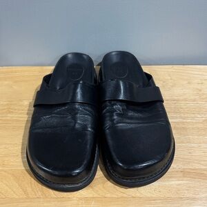 The Bali Tailor Black Leather Luca Mule Slides (Size Custom)